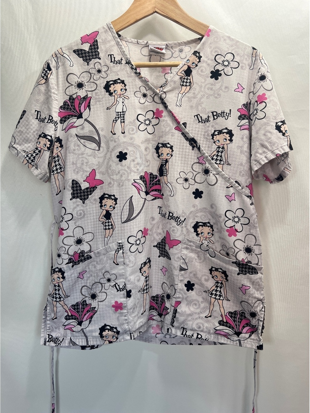 Betty Boop Scrub Top Women's Medium